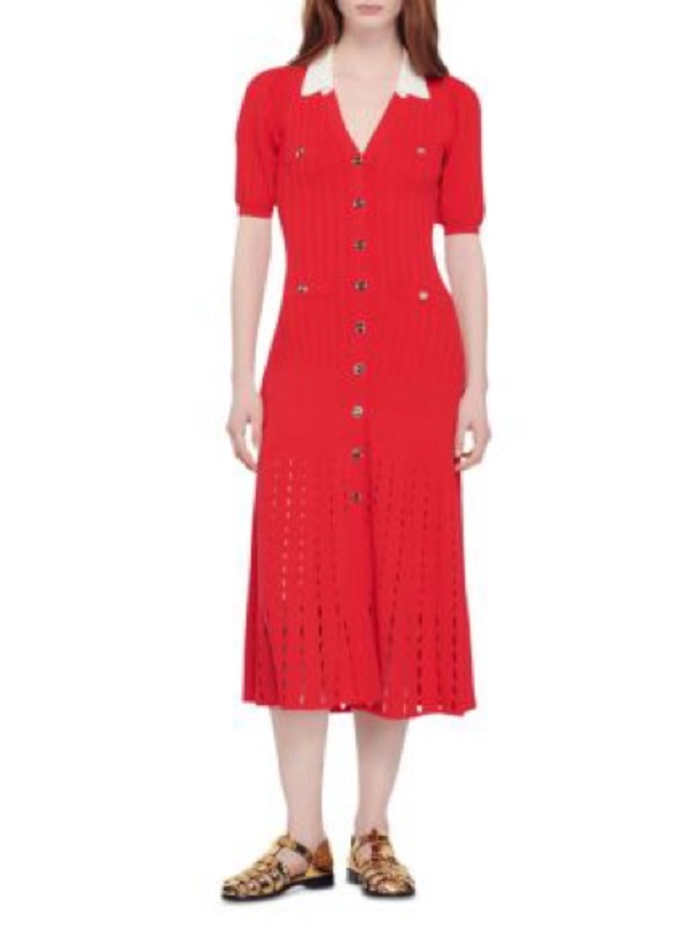 Sandro Valerie Knit Midi Dress size 40